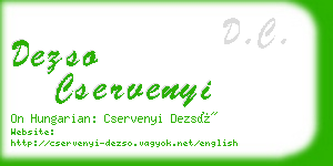 dezso cservenyi business card